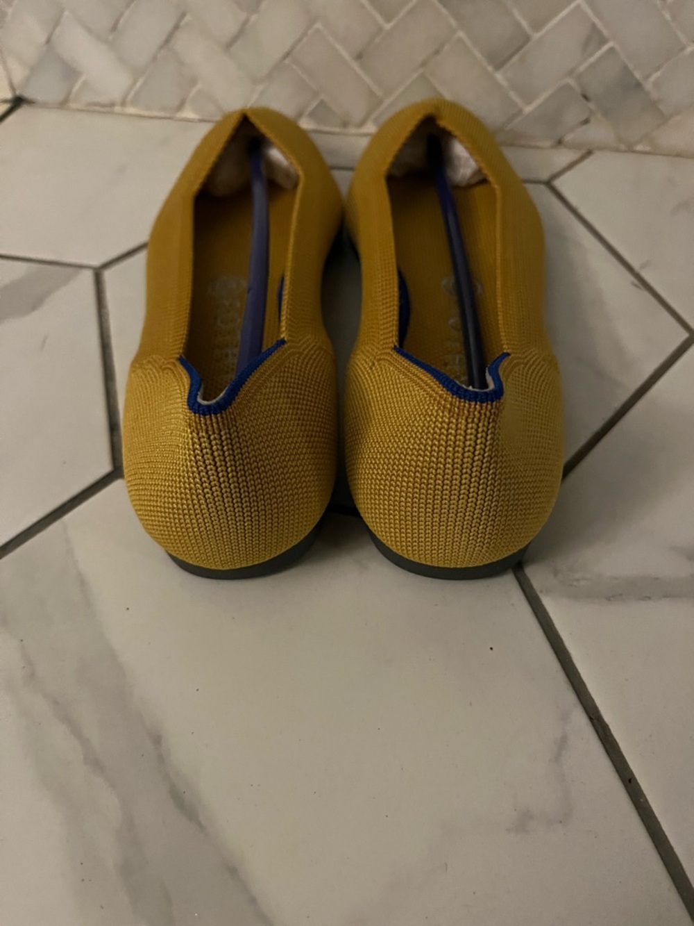 Rothy's Mustard Yellow Knit Pointed-Toe Flats - Picture 5 of 8